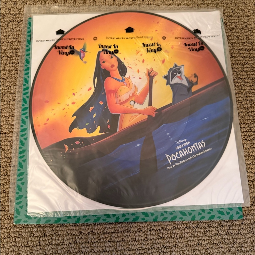 Disney Pocahontas Picture Disc Wall Art - Blue and Green - Picture 3 of 3